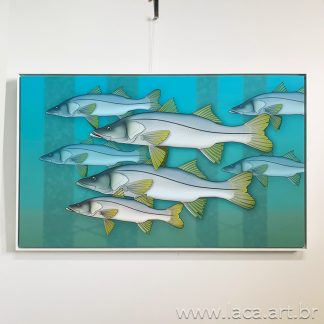 Quadro "Cardume de Robalos" - Canvas 100X60cm